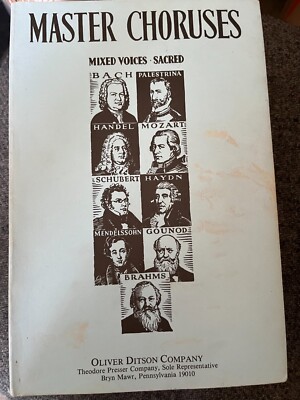 Master Choruses Mixed Voices Sacred 1933