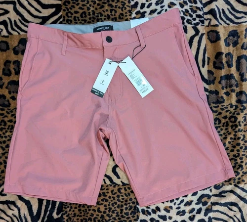 $69 KENNETH COLE Golf Shorts Dusk Pink Wicking Lightweight Mens 32x10 #d69 T131