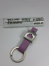 Keychain - Leather/metal - Purple/Chrome - Cod.09/1 - Villini