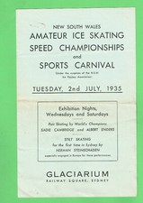 #D487. RARE 1935 ICE SKATING PROGRAM - GLACIARIUM, RAILWAY SQUARE, SYDNEY