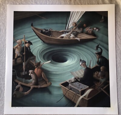 Steven Chmilar print . Three Boats .mint, Stunning  , like James Jean