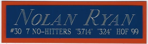 NOLAN RYAN METS NAMEPLATE AUTOGRAPHED Signed BAT-JERSEY-BASEBALL-PHOTO-RUBBER