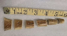 Native Estate Find Set Of 6 Genuine Deer Antler Toggle Buttons  Handmade A1