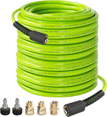 #ad 50 FT Pressure Washer Hose 3600 PSI Flexible Kink Resistant Power 1 4quot; Quick Con $58.95