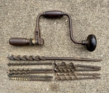 Antique Vintage Miller Falls Brace Drill Bits Woodworking Tool