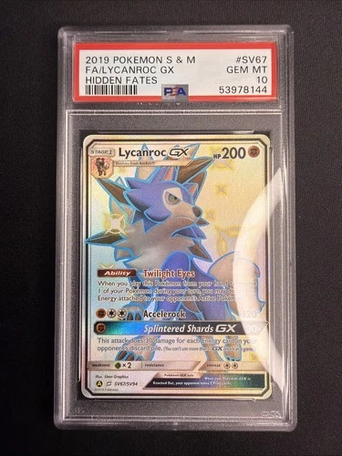 PSA 10   Lycanroc GX   SV67/SV94   Hidden Fates   Shiny Vault   Pokemon