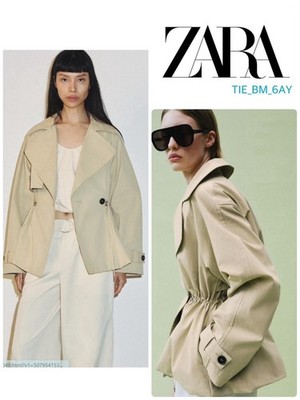 Zara Trenchcoat Virale Jacke Parka Verstellbare Taille Akt. Koll. Gr. M Neu