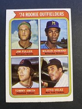 1974 Topps Baseball Rookie Outfielders Otto Velez New York Yankees Card #606 (a). rookie card picture