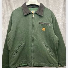 RARE 2003 VINTAGE CARHARTT J97 PTL PETROL GREEN DETROIT JACKET BLANKET LINED USA