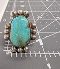 Thick VTN Old Pawn Native American Sterling High Grade Turquoise Ring sz7.75 — photo 10