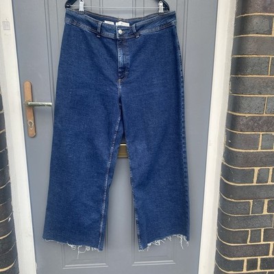 MNG Mango dunkelblaue Catherine Culotte High Rise Jeans Größe 20 Euro 48