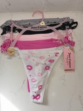 NEW WITH TAGS JUICY COUTURE 5PK NO PANTY LINES STRING SIDES THONG PANTIES MEDIUM