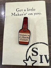 Maker's Mark Bourbon Whisky Hat Lapel Pin New On Card  K