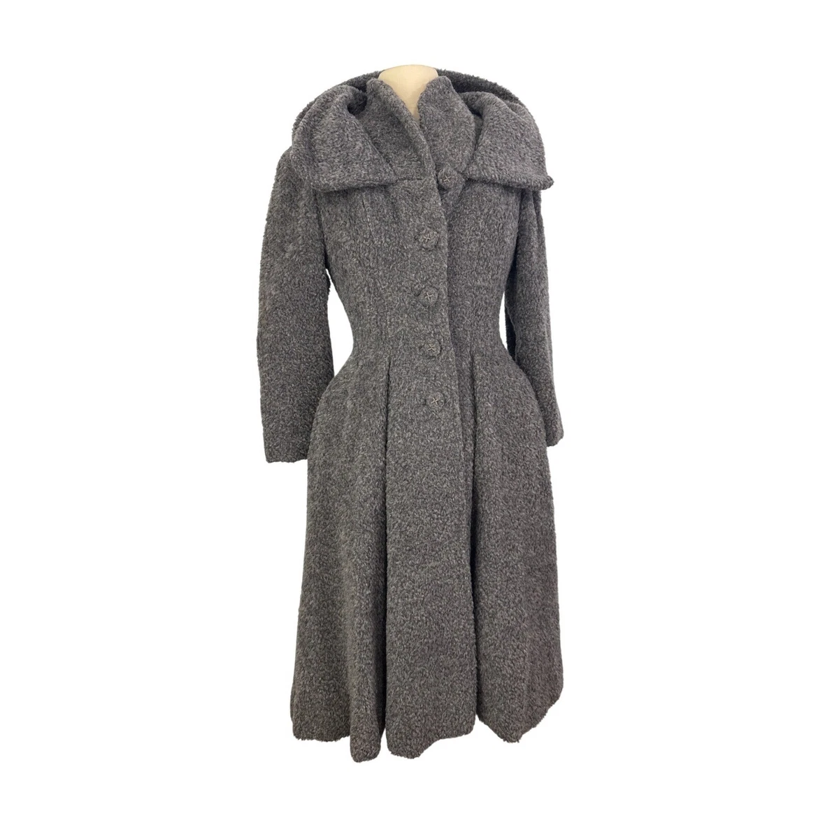 Gray 100% Wool Vintage Coats, Jackets & Vests for Women for