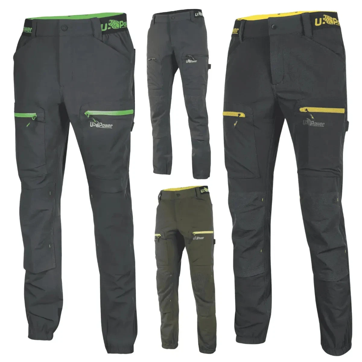 Pantaloni da trekking da uomo, ad asciugatura rapida, leggeri, convertibili, con cerniera, pantaloni safari, 608 Grigio, 54