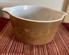 VINTAGE Pyrex Early American Gold On Brown 473  1 Quart Casserole Dish