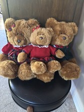 COMMONWEALTH CHRISTMAS HOLIDAY PLUSH BEAR FAMILY MAMA PAPA BABY SET LARGE 19"