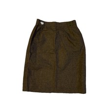 Vintage Sigi Scheiber Austrian Tyrol 100 Wool Skirt Brown Embroidered Accent 38