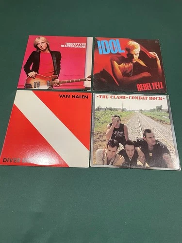 Classic Rock Vinyl Album Lot Van Halen Clash Tom Petty Billy Idol