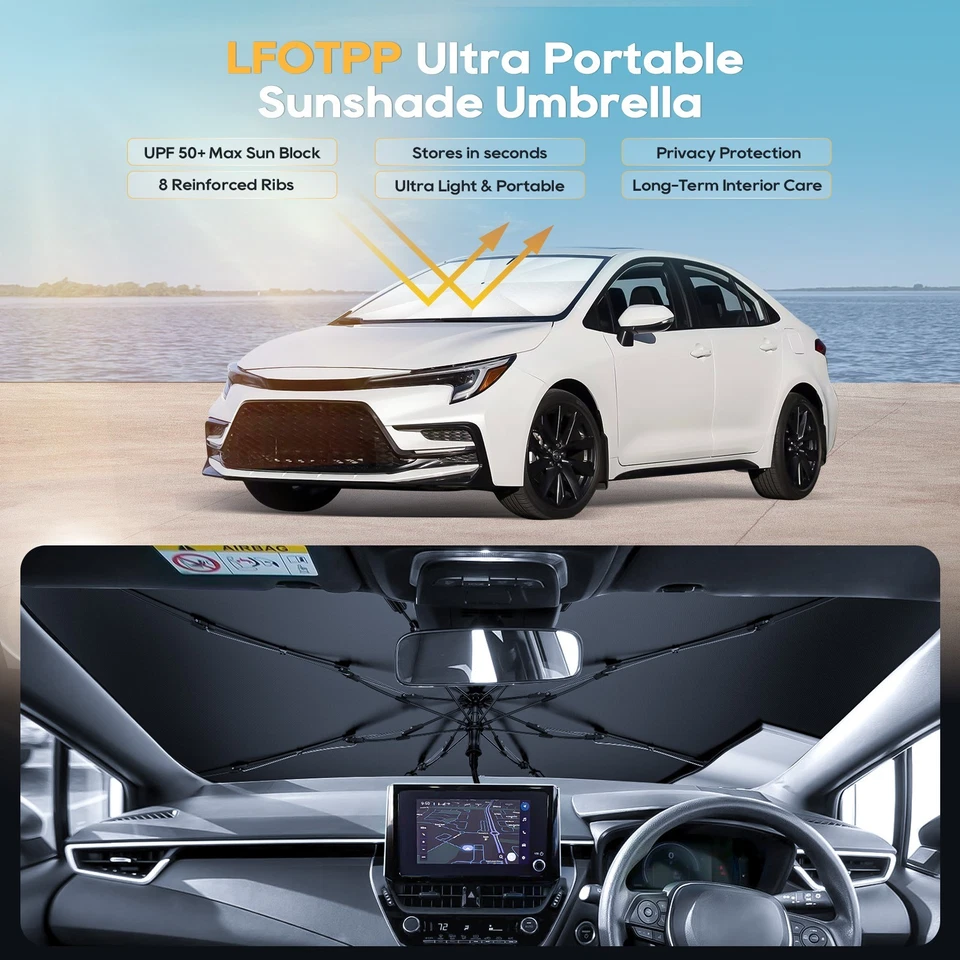LFOTPP Car Windshield Sunshade Umbrella Foldable For 2019-2025 Toyota Corolla - image 2 of 4