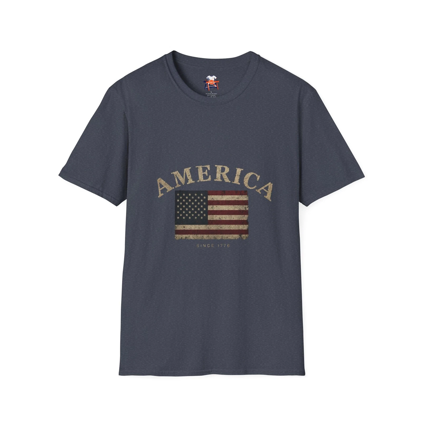 America Shirt Patriotic USA Flag Vintage Distressed Men’s Graphic Tee Gift