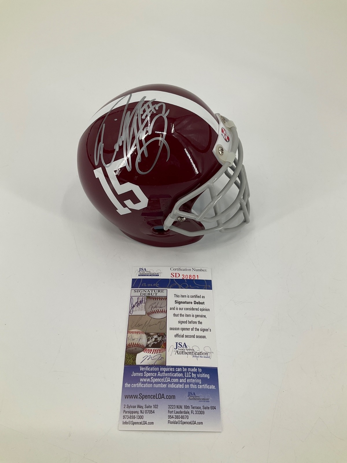 Derrick Henry Autographed Signed Alabama Crimson Tide MINI HELMET JSA DEBUT COA 
