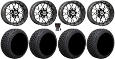 GTW Vortex 2 12" Golf Cart Wheels Gray 215x50 Cruze Tires E-Z-GO & Club Car