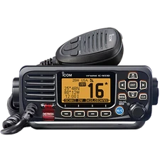 Icom M330G BLACK Compact Fixed-Mount VHF Marine Radio With GPS Black