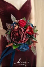 Ling's Moment 9" Wedding Bouquet for Bride, Bridesmaid's Bouquet, NO RIBBONS!