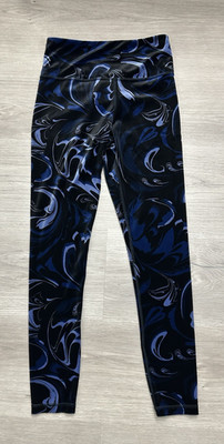 Athleta Women's Elation Velvet Tight Color Agate Paisley Black soft small