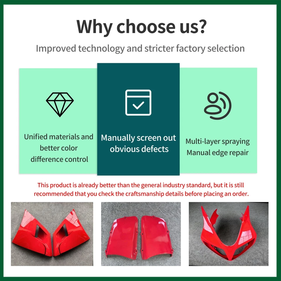 Left + Right Part Batwing Fairing Bodywork Panel Fit for Ducati 996 748 916 998 - Image 3 of 4