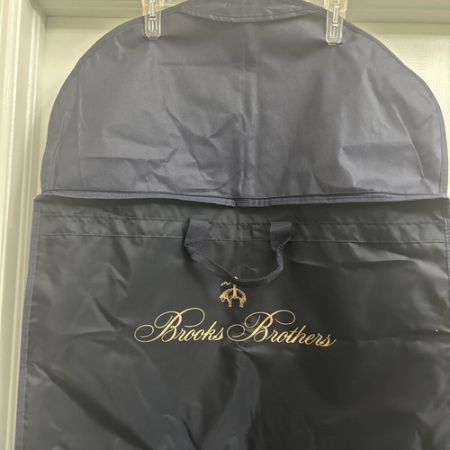 Brooks Brothers dreifach faltbarer Reißverschluss marineblau gold Kleideranzug Tasche Reise Aufbewahrung hängend - Bild 2 von 9