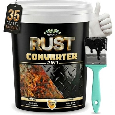 Rust Converter Metall Primer Schutzfarbe 1L Schwarz Schutzlack 35Oz