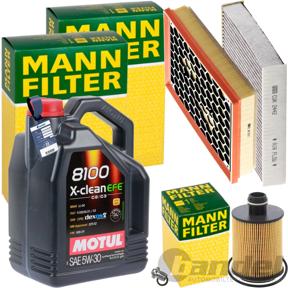 MANN INSPEKTIONSPAKET+5L MOTUL EFE 5W-30 ÖL passend für OPEL INSIGNIA A 2.0 CDTI