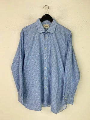 Ted Baker Blue Paisley Shirt Classic Fit Long Sleeve Button Cuff UK L - Image 1 of 4
