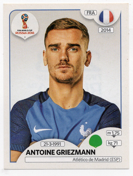 #207 Antoine Griezmann France Panini FIFA World Cup Russia 2018 Sticker