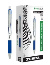 Zebra Pen Z-Grip Flight Retractable Ballpoint Pen, Bold Point, 1.2mm, Blue In...