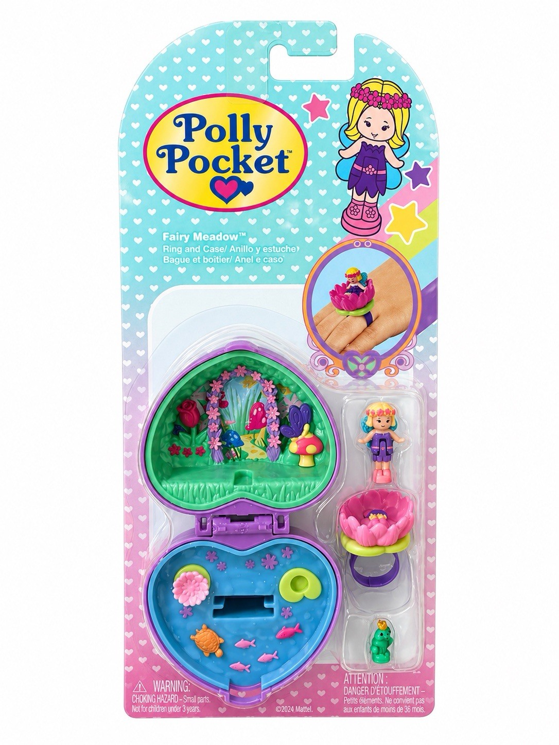 Polly Pocket Keepsake Collection Heritage Edition Fairy Meadow Ring Case Playset