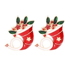 2 Pcs Christmas Brooches Cartoon Fashion Festive Enamel Shirt Sweater
