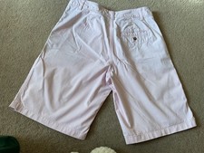 BNWD FAB  LADIES MARKS & SPENCER IVORY MIX COTTON STRIP BERMUDA SHORTS uk 10