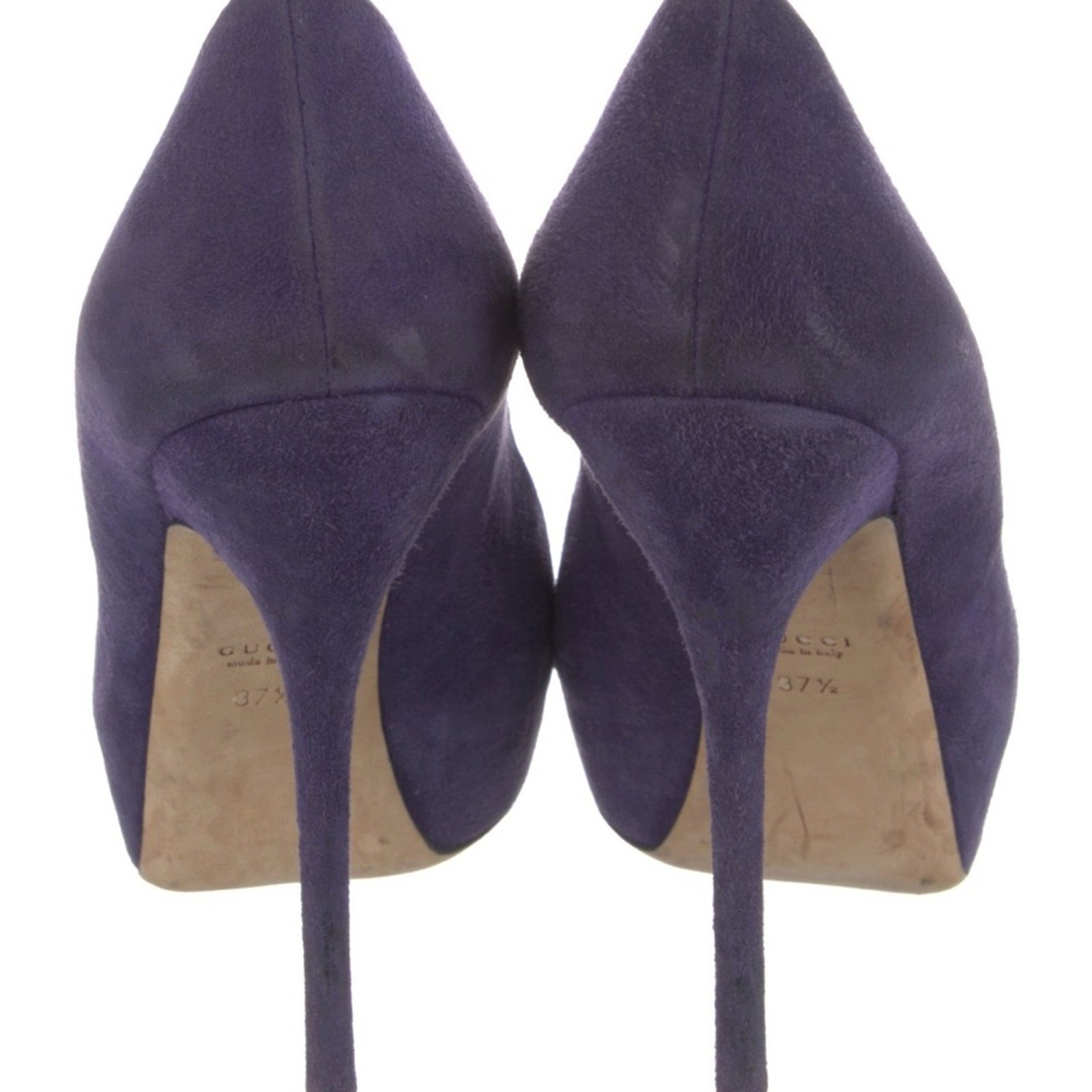 Gucci Purple Suede Platform Peep Toe Stiletto Heels Size IT 37.5 thumbnail 4