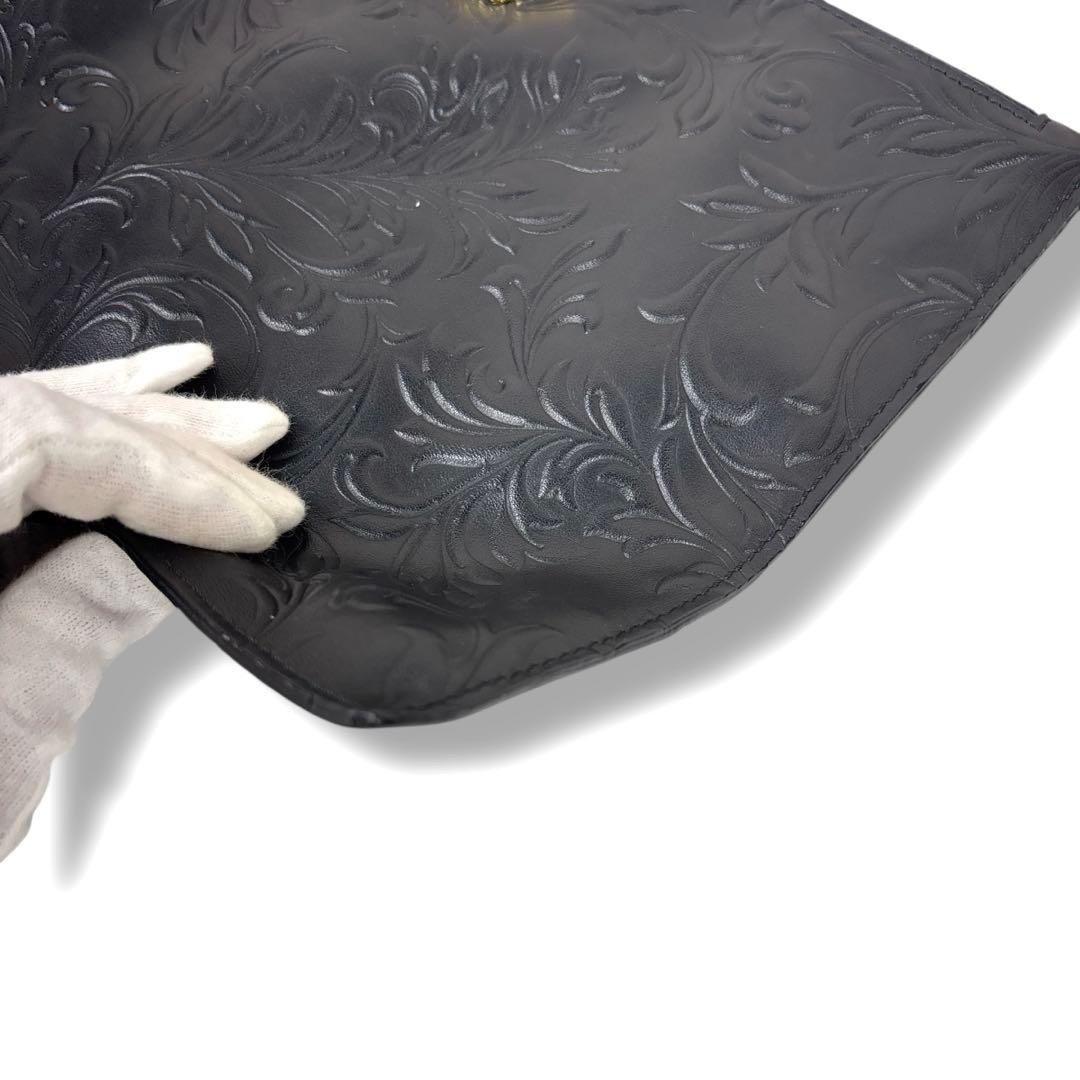 Versace Medusa Barocco Leather Clutch Black Used thumbnail 12