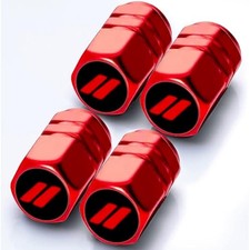 Tire Valve Stem Caps Sports Car Accessories 4-Pack-Aluminum Sports Red Red