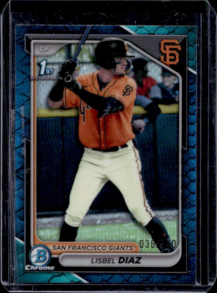 2024 Bowman Chrome Lisbel Diaz Reptilian Blue Refractor 1st #36/150