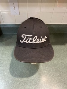TITLEIST Mens Black Embroidered Logo Flex Fitted Hat Large/XL AFlex