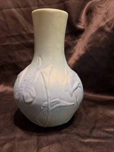 Van Briggle Pottery Calla Lily Vase in Matte Turquoise and Blue 10 1/2" Tall