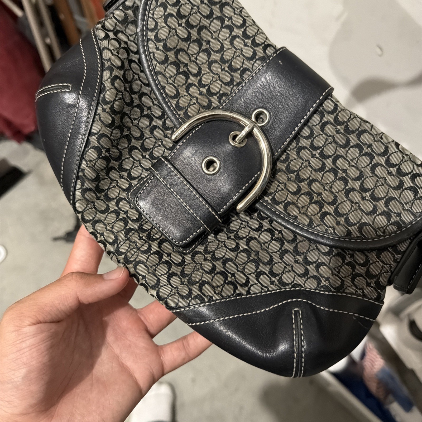 COACH Y2K Small Black Soho Signature Canvas Leather B… - Gem