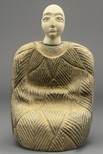 Ancient Bactrian Chlorite Stone Prince Seated Statue Bactria Composite Idol