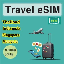 [eSIM] Thailand Singapore Malaysia Indonesia Travel SIM Card, ASIA, QR Code