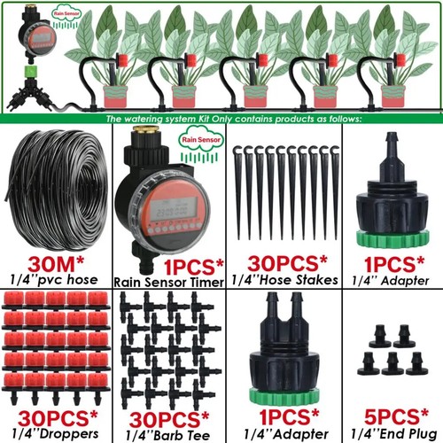 LOT Greenhouse Automatic Self Watering System Kit Garden Micro Drip Irrigation - Picture 22 of 46
